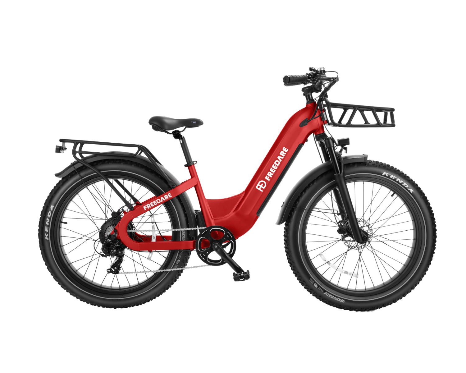 Freedare Eden Step-thru Electric Bike Fat Tire Ebike 750watt RED