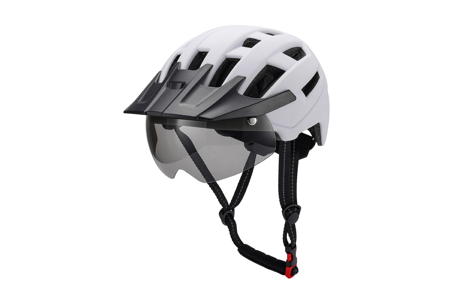 Wide Brim Cycling Helmet with Magnetic Goggles