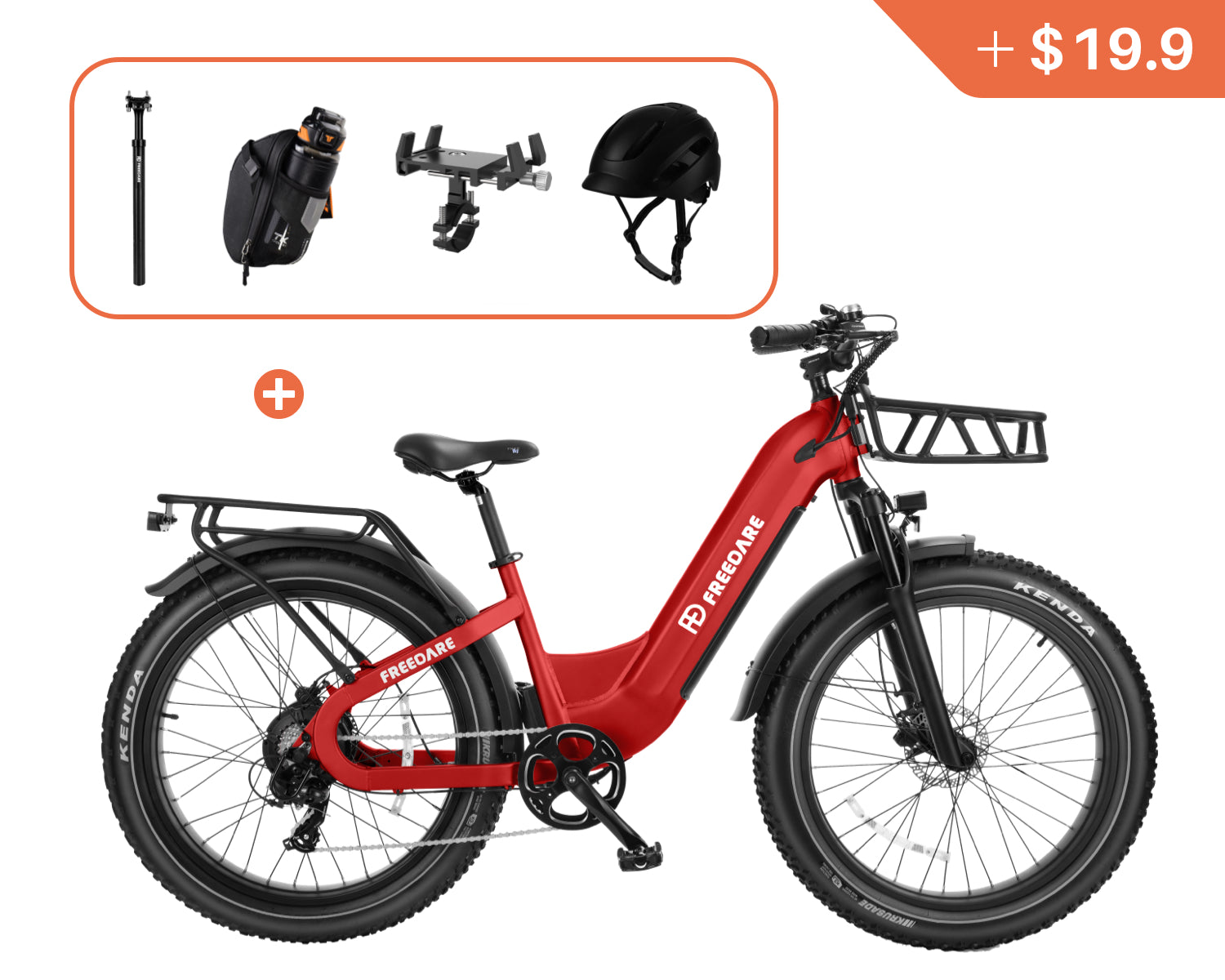 red fat tire ebike for adult